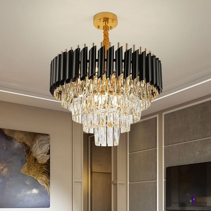 Lyckman Clear Crystal Tiered Dining Room Chandelier